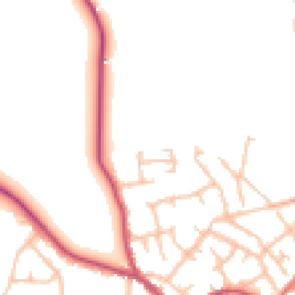 Daytime road noise heatmap for SY11 1BS
