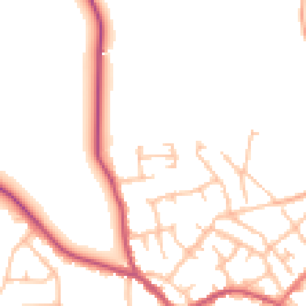 Daytime road noise heatmap for SY11 1BT
