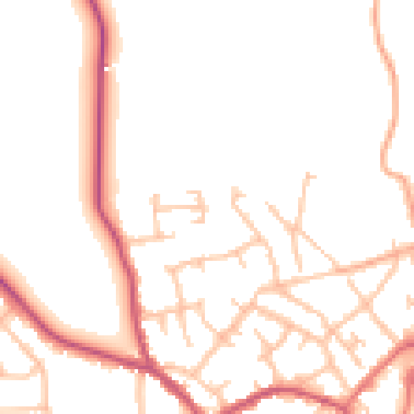 Daytime road noise heatmap for SY11 1BU