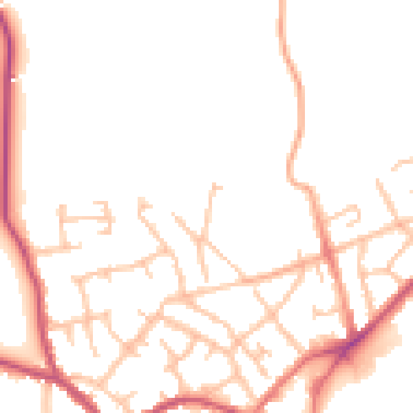 Daytime road noise heatmap for SY11 1DP