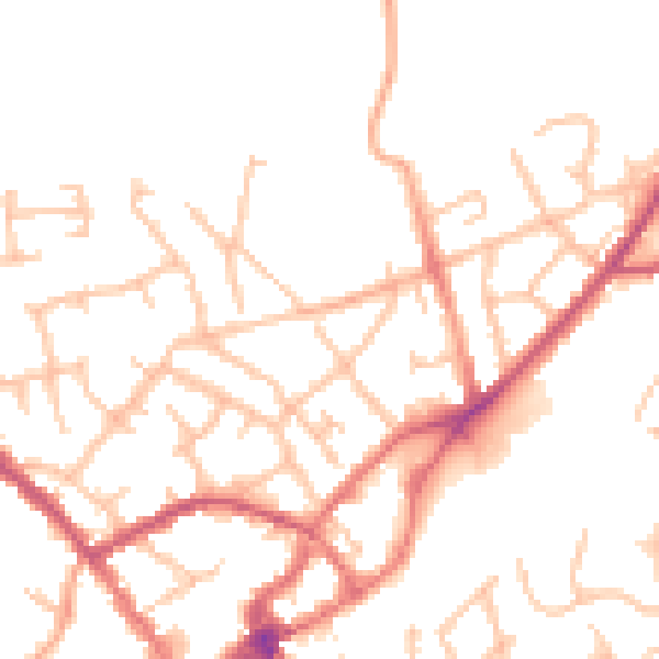 Daytime road noise heatmap for SY11 1DU
