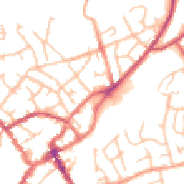 Daytime road noise heatmap for SY11 1FD