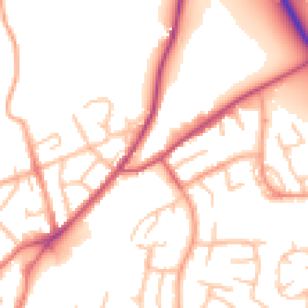 Daytime road noise heatmap for SY11 1HY