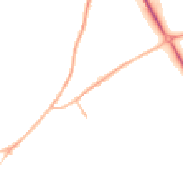 Night-time road noise heatmap for SY11 1JB