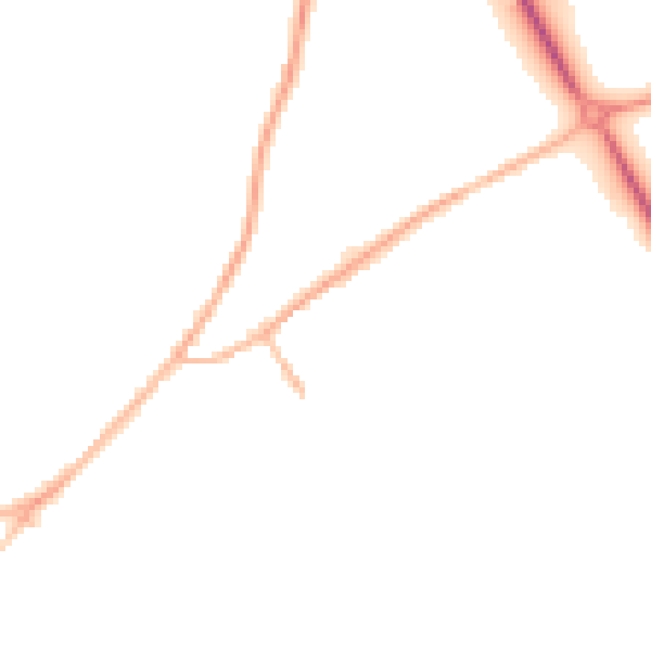 Night-time road noise heatmap for SY11 1JG