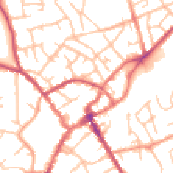 Daytime road noise heatmap for SY11 1JS