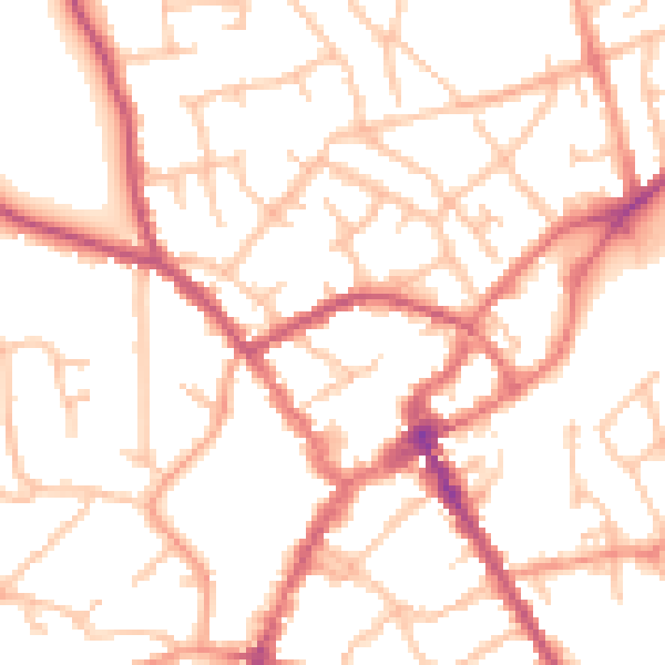 Daytime road noise heatmap for SY11 1LH