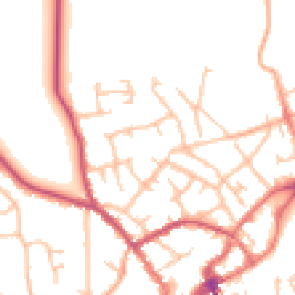Daytime road noise heatmap for SY11 1PL