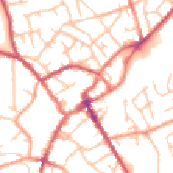 Daytime road noise heatmap for SY11 1QD