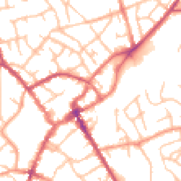 Daytime road noise heatmap for SY11 1QN