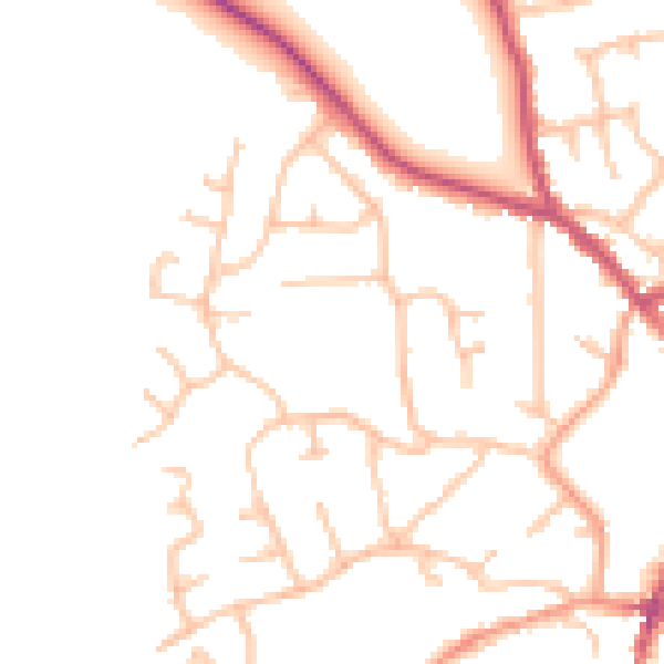 Daytime road noise heatmap for SY11 1SG