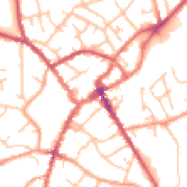Daytime road noise heatmap for SY11 2NF