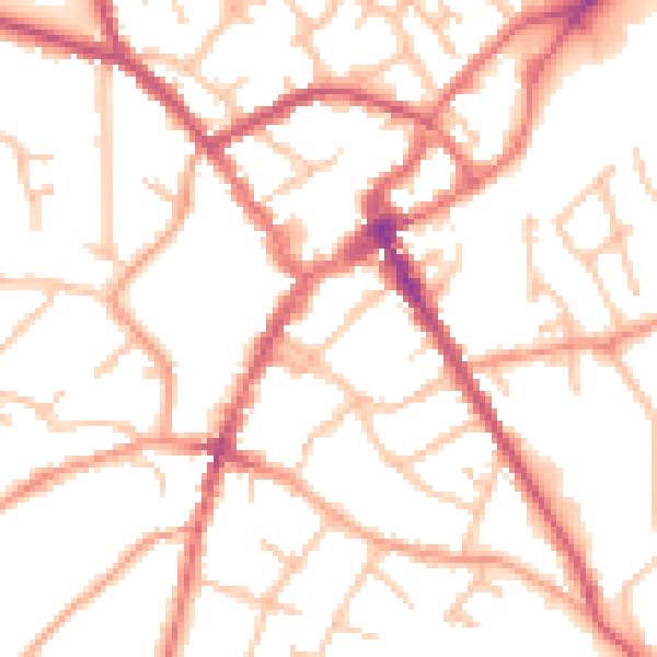 Daytime road noise heatmap for SY11 2PA