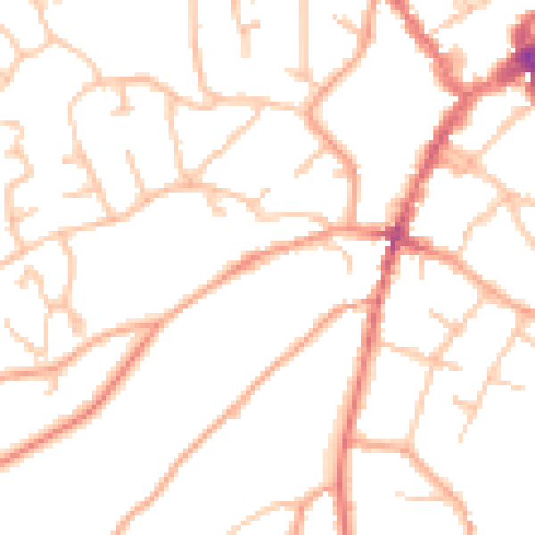 Daytime road noise heatmap for SY11 2TH