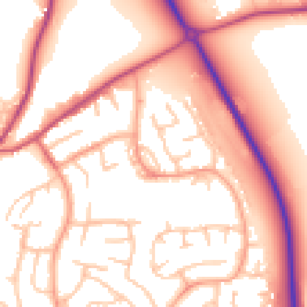 Daytime road noise heatmap for SY11 2UN