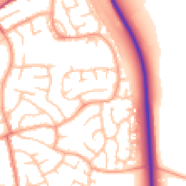 Daytime road noise heatmap for SY11 2XG