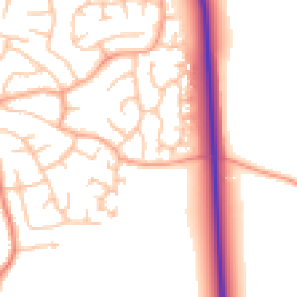 Daytime road noise heatmap for SY11 2XU