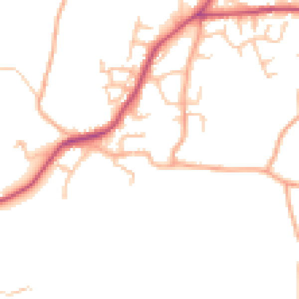 Daytime road noise heatmap for SY11 3AN