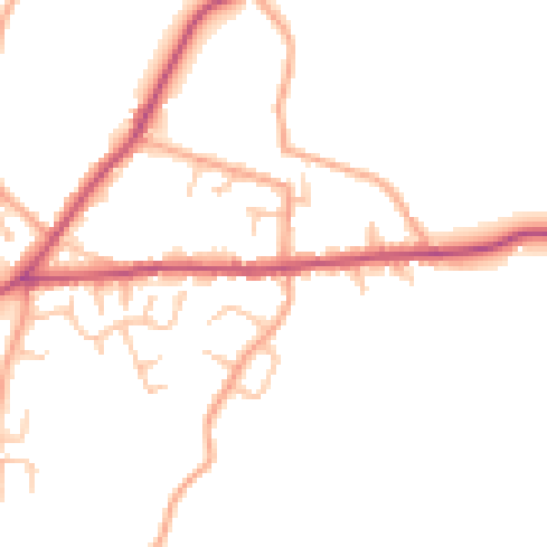 Daytime road noise heatmap for SY11 3BH