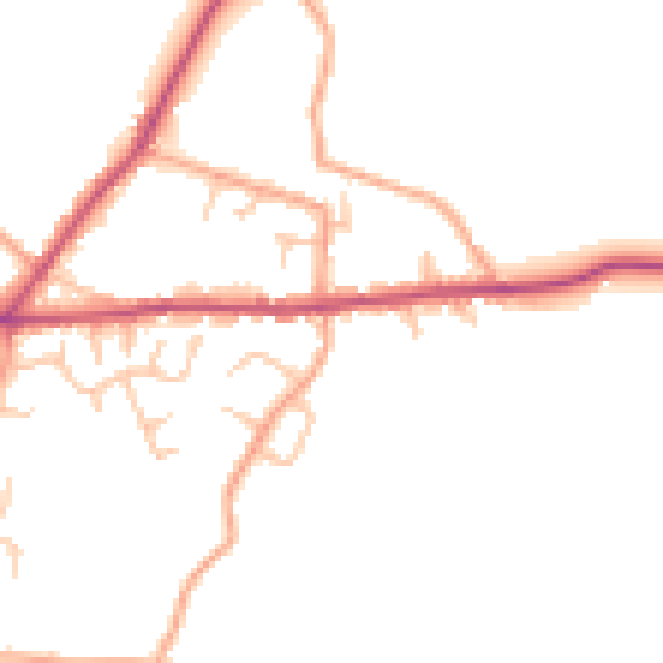 Daytime road noise heatmap for SY11 3BJ