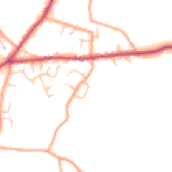 Daytime road noise heatmap for SY11 3BL