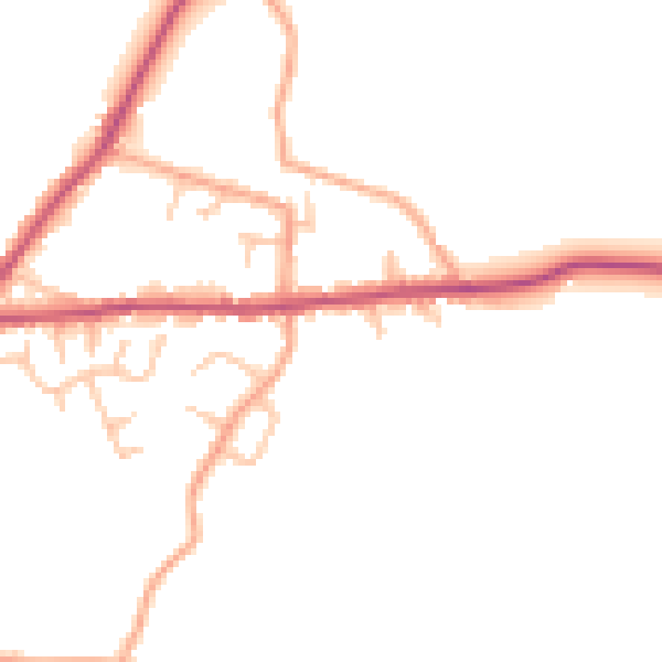 Daytime road noise heatmap for SY11 3BW
