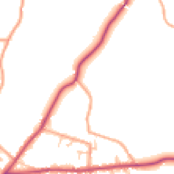 Daytime road noise heatmap for SY11 3EZ