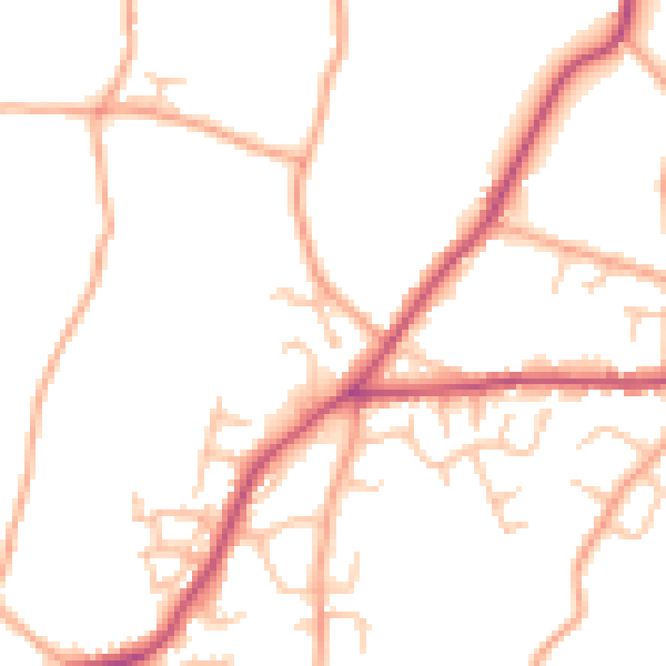 Daytime road noise heatmap for SY11 3FD
