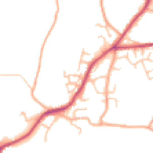 Daytime road noise heatmap for SY11 3FE