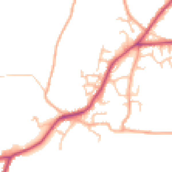 Daytime road noise heatmap for SY11 3FH
