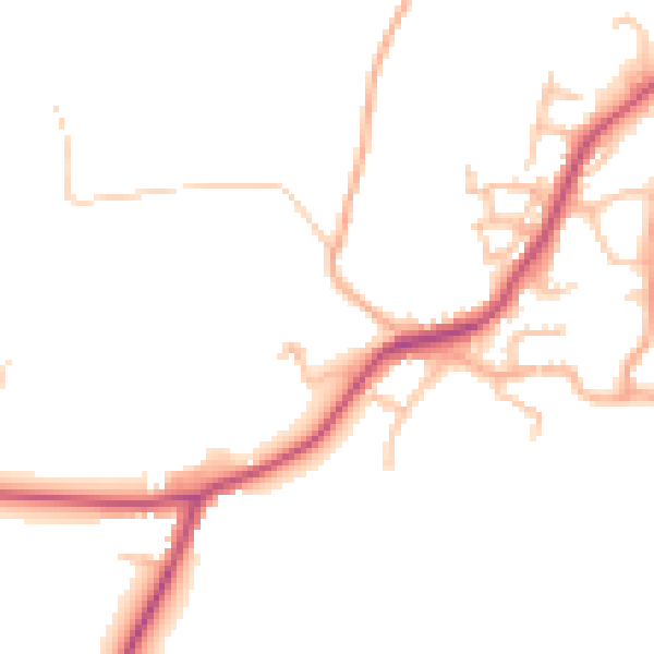 Daytime road noise heatmap for SY11 3FL