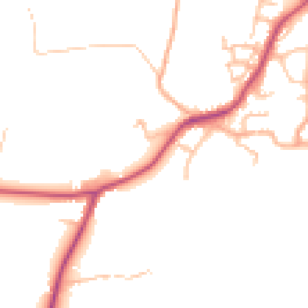 Daytime road noise heatmap for SY11 3FP