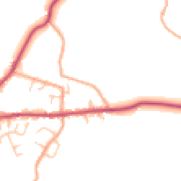 Daytime road noise heatmap for SY11 3HQ