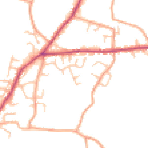Daytime road noise heatmap for SY11 3HU