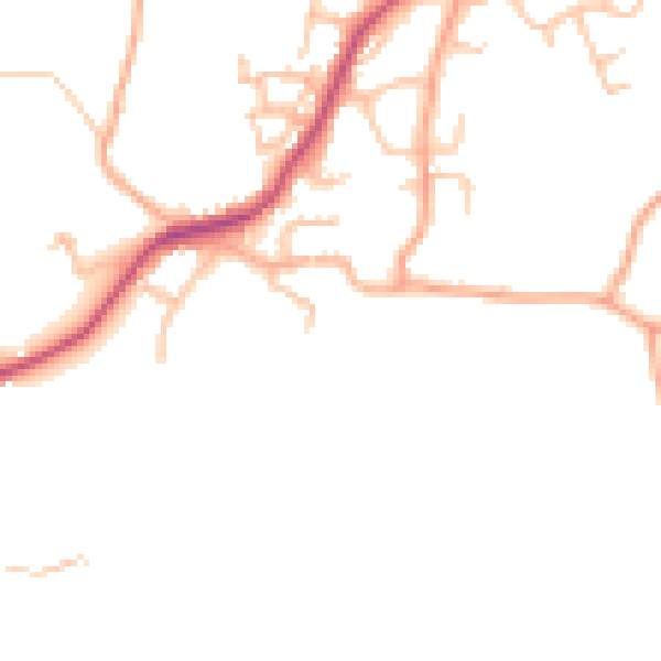 Daytime road noise heatmap for SY11 3JN