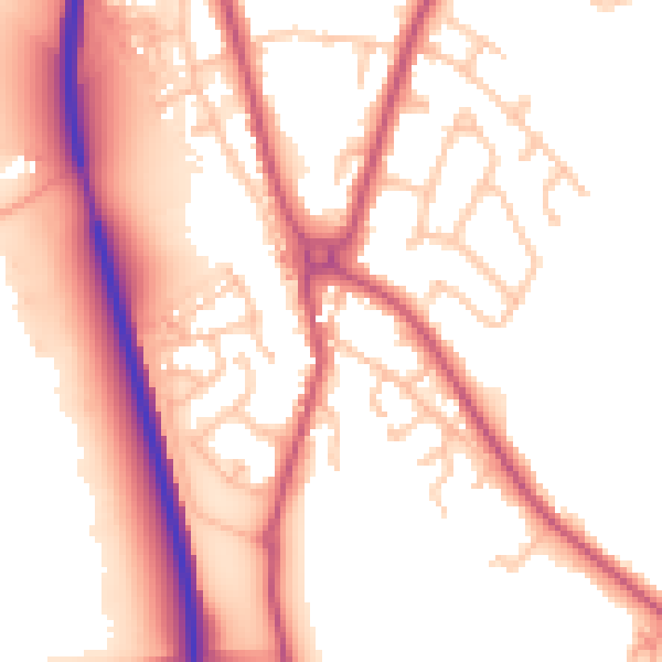 Daytime road noise heatmap for SY11 3JW