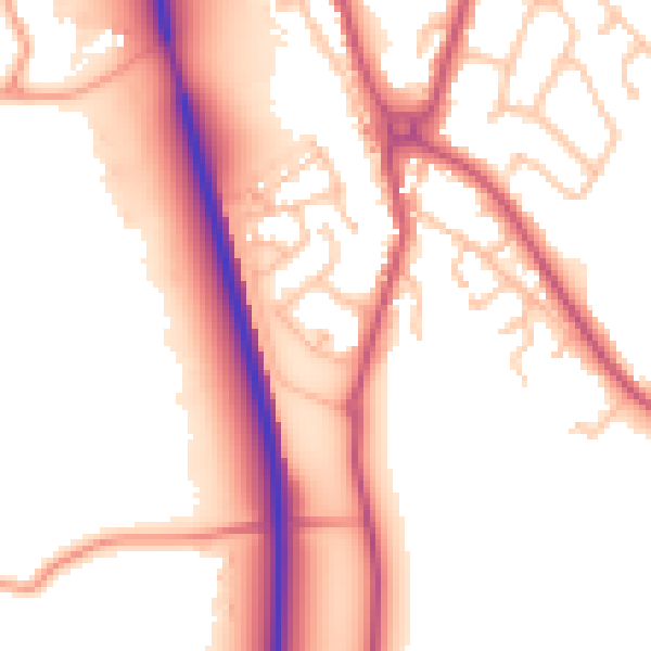 Daytime road noise heatmap for SY11 3JX