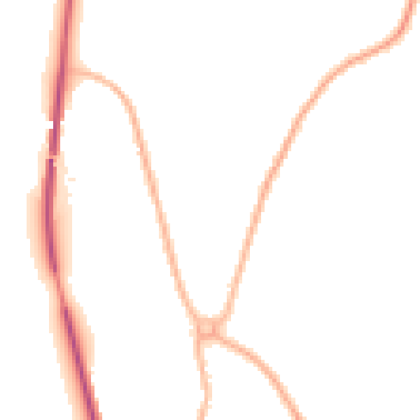 Night-time road noise heatmap for SY11 3LE