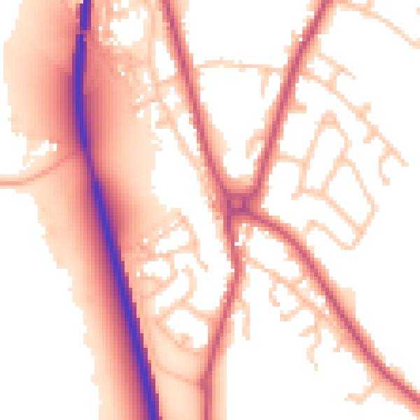 Daytime road noise heatmap for SY11 3LR