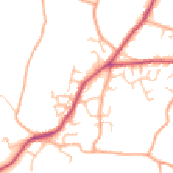 Daytime road noise heatmap for SY11 3LU