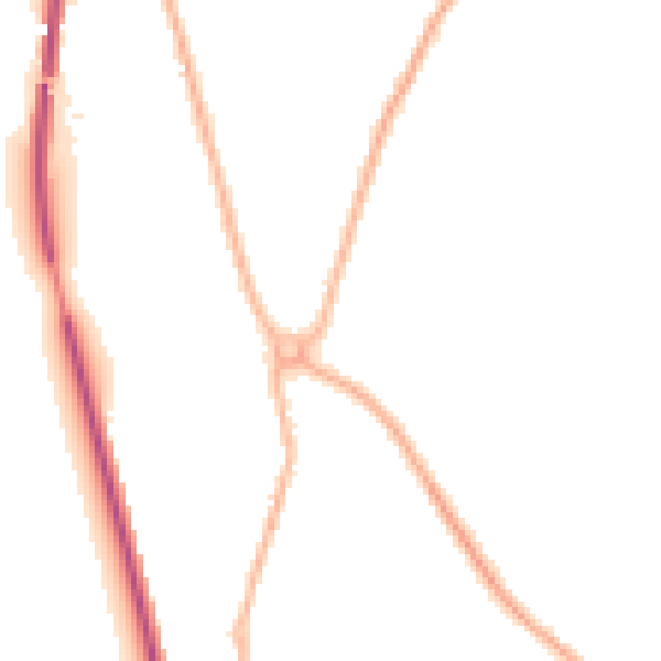 Night-time road noise heatmap for SY11 3NJ