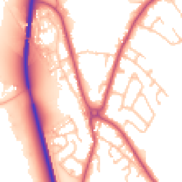 Daytime road noise heatmap for SY11 3PF
