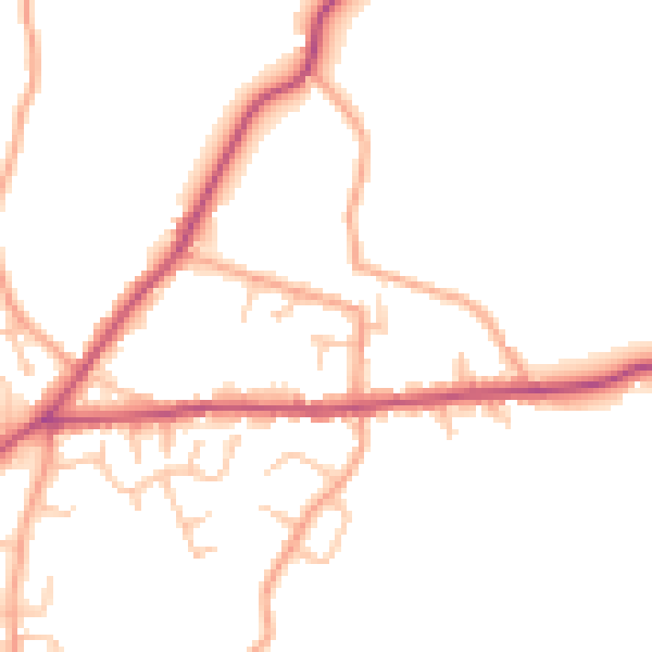 Daytime road noise heatmap for SY11 3QA
