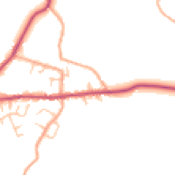 Daytime road noise heatmap for SY11 3QD
