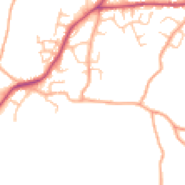 Daytime road noise heatmap for SY11 3QH