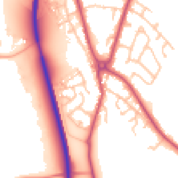 Daytime road noise heatmap for SY11 3QS