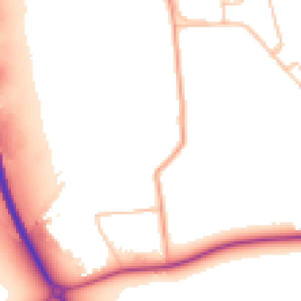Daytime road noise heatmap for SY11 4AE