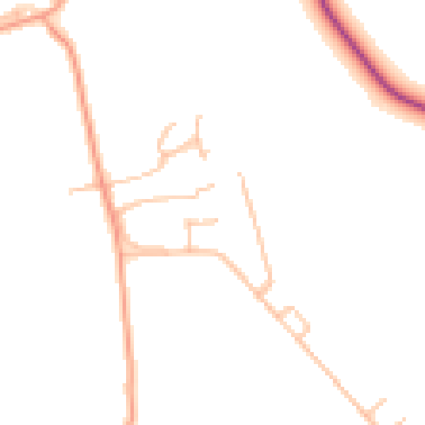 Daytime road noise heatmap for SY11 4AP