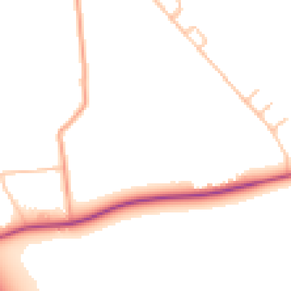 Daytime road noise heatmap for SY11 4AY