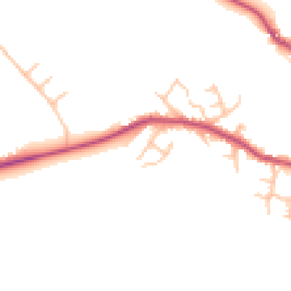 Daytime road noise heatmap for SY11 4BE